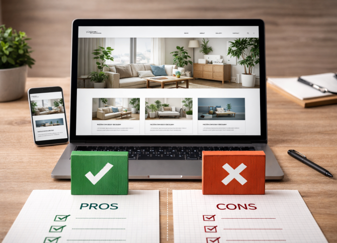 Готовый сайт. Плюсы и минусы